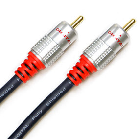 5m 1 RCA Male to Male Subwoofer Digital Coaxial Cable Lead Phono Audio Video