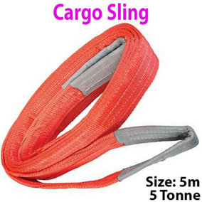 5m 5 Tonne (5000KG) Flat Webbing Strong Cargo Sling Lifting Crane Hoist Strap