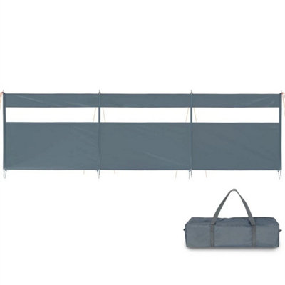 5m Beach Windbreak 3 Panels, Camping Wind Screen with Bag