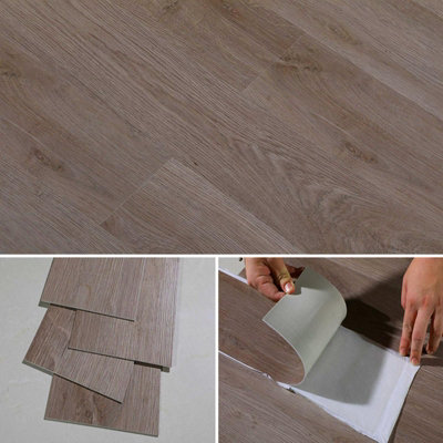 5m² Floor Planks Tiles Self Adhesive Wooden Effect PVC Flooring M03 Grey Oak
