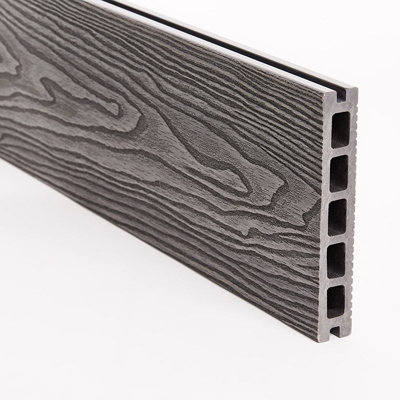 5M Grey Composite Decking,  148 X 25MM, Pack of 6, (Clips Included)