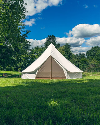 5M Kokoon Deluxe Bell Tent with Chimney Fitting, 100% Cotton Canvas with Zipped PVC Groundsheet