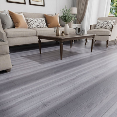 5m² Pack of Realistic Grey Wood Grain Waterproof PVC Flooring Planks - 3