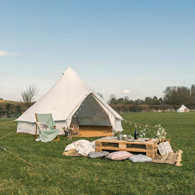 5M Polycotton Bell Tent with Zipped PVC Groundsheet