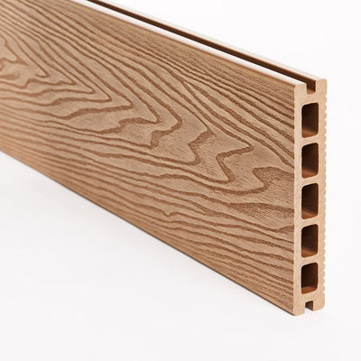 5m Reversible Composite Decking, Teak, 148 X 25mm, Pack of 4 (Clips Included)