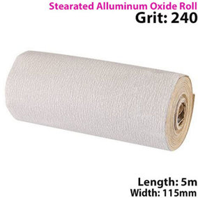 5m Roll 240 Grit Stearated Aluminium Oxide Sandpaper For Decorator Paint