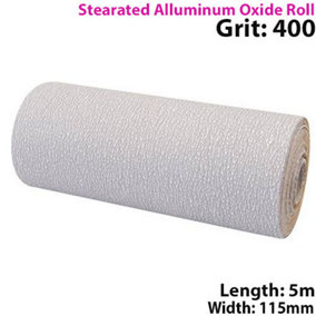 5m Roll 400 Grit Stearated Aluminium Oxide Sandpaper For Decorator Paint