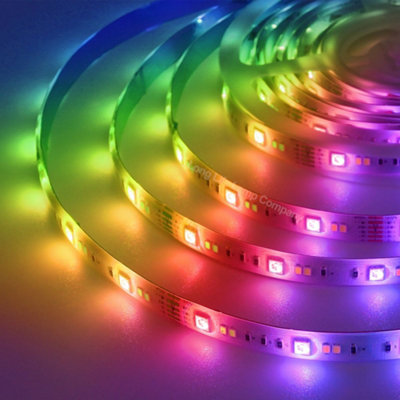5M Smart WiFi RGB LED Strip Lights Plug and Play Kit Dimmable with IR Remote App Controlled