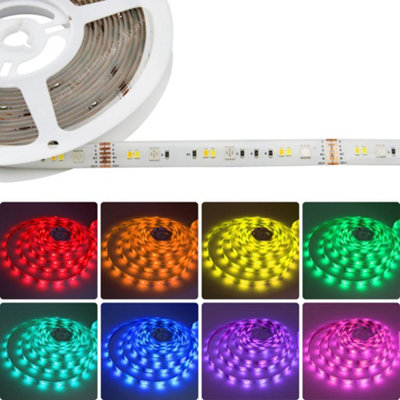 5M Smart WiFi RGB LED Strip Lights Plug and Play Kit Dimmable with IR Remote App Controlled