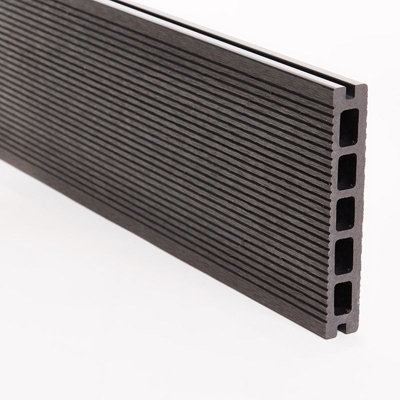 5M TRITON COMPOSITE DECKING BLACK 148 X 25MM PK4 + FIXING CLIPS