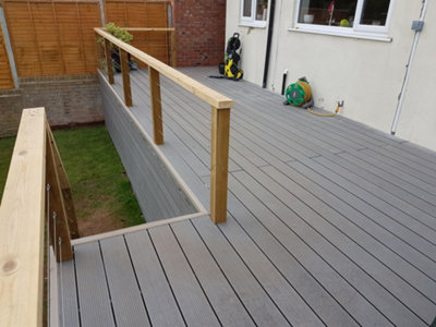 5M TRITON COMPOSITE DECKING BLACK 148 X 25MM PK4 + FIXING CLIPS - 5