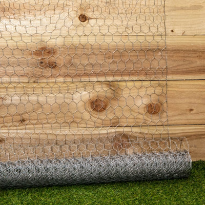 5m x 0.9m x 25mm Galvanised Chicken Wire Garden Netting or Fencing