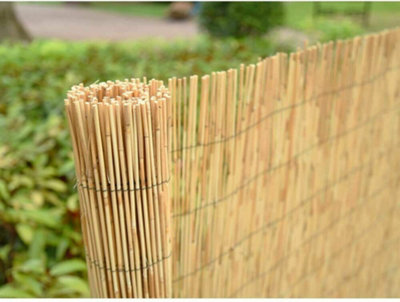 5m x 1.5m Bamboo Screening Roll Natural Fence Panel Peeled Reed Fencing Outdoor Garden