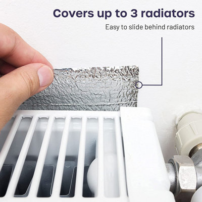 5m x 40cm Radiator Foil Insulation Energy-Saving Reflector Panels for Enhanced Heat Efficiency with Adhesive Pads - 5