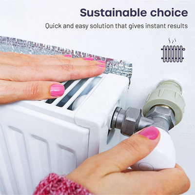 5m x 40cm Radiator Foil Insulation Energy-Saving Reflector Panels for Enhanced Heat Efficiency with Adhesive Pads - 7