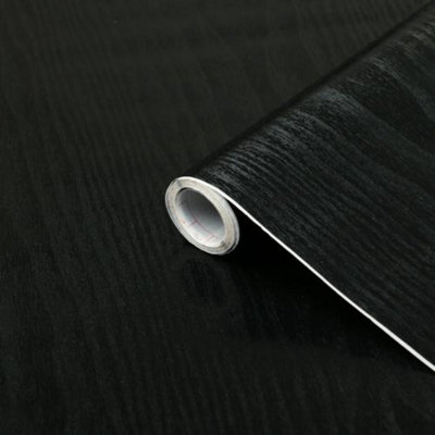 5m X 67.5cm Sticky Back Plastic Wrap Dc Fix Black Ash Wood Self ...