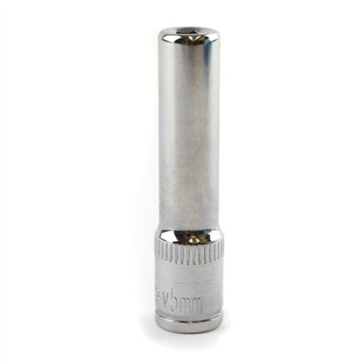 5mm 1/4" Drive Double Deep Metric Socket Single Hex / 6 sided Bergen
