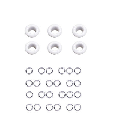 5mm Brass Eyelets with Washers, Rust-Proof Grommets, Shiny White - 100pcs
