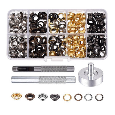 5mm Eyelets with Hand Tools, 100pcs Grommets Eyelets, 4 Colours