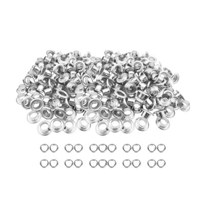 5mm Eyelets with Washers, Silver - 100pcs