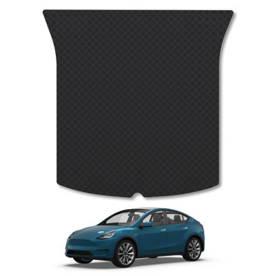 5mm Heavy-Duty Rubber Boot Liner Mat for Tesla Model-Y (2020+) Premium Durable Rubber Ultimate Shield Tailored Fit Extreme