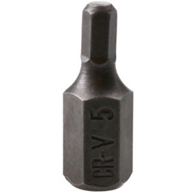 5mm Hex Allen Key Bit 30mm Length 10mm Shank Chrome Vanadium Hardened Tip