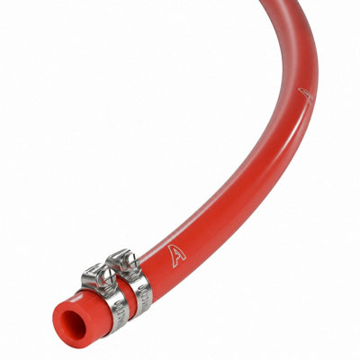 5mm ID x 10mm OD Red Silicone Vacuum Hose 10 Metres with 2 Stainless ...
