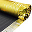 5mm Laminate & Wood Underlay Gold Foil 15m2 Roll (1m x 15m) Airborne / Impact Noise Reduction Moisture Proof Membrane