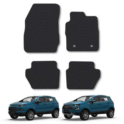 5mm Rubber Car Mats for Ford Ecosport 2014+ Tailored Fit Backing Heavy-Duty Waterproof Easy-Clean Durable Full Coverage