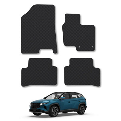 5mm Rubber Car Mats for Hyundai Tucson 2021+ Tailored Fit Backing Heavy-Duty Waterproof Easy-Clean Durable Full Coverage