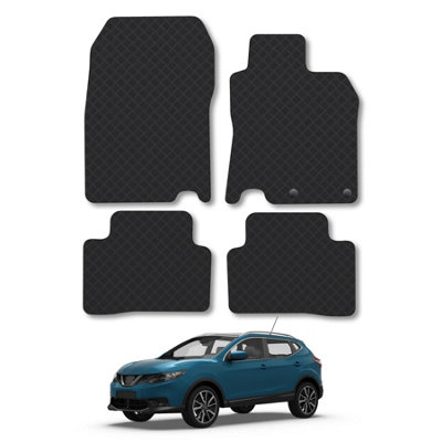 5mm Rubber Car Mats for Nissan Qashqai 2014-2020 Tailored Fit Backing Heavy-Duty Waterproof Easy-Clean Durable Full Coverage