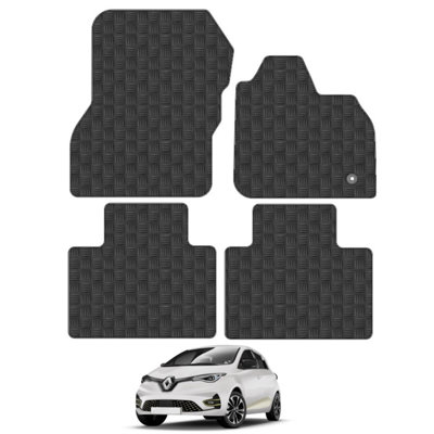 5mm Rubber Car Mats for Renault Zoe E-Tech Electric 2021+ Tailored Fit Backing Heavy-Duty Waterproof Easy-Clean Durable