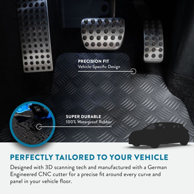 5mm Rubber Car Mats for Tesla Model Y 2020+ Tailored Fit Backing Heavy-Duty Waterproof Easy-Clean Durable Full Coverage