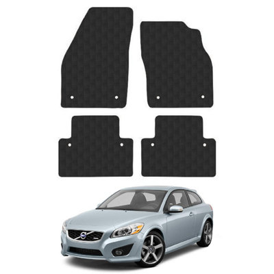 5mm Rubber Car Mats for Volvo C30 2007-2013 Manual Tailored Fit Backing Heavy-Duty Waterproof Easy-Clean Durable