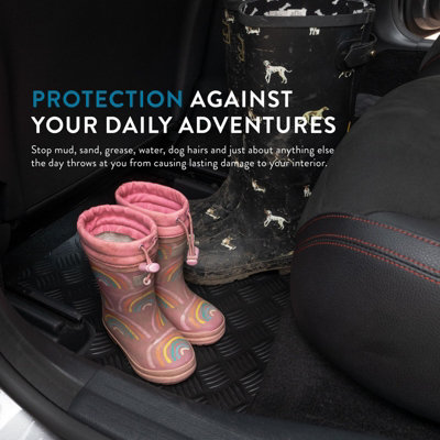 5mm Rubber Car Mats for Volvo C40/Ec40 2022+ Tailored Fit Backing Heavy-Duty Waterproof Easy-Clean Durable Full Coverage