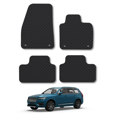 5mm Rubber Car Mats for Volvo XC40 2017+ Automatic Tailored Fit Rubber Black Backing, Heavy Duty & Waterproof, Easy-Clean