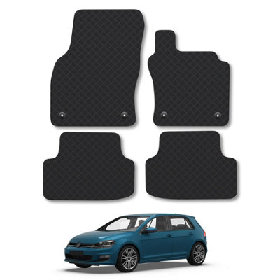5mm Rubber Car Mats for VW Golf Mk7 2012-2020 Tailored Fit Backing Heavy-Duty Waterproof Easy-Clean Durable Full Coverage