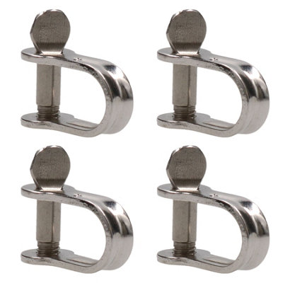 5mm Stainless Steel Strip Dee Shackle 4 PACK
