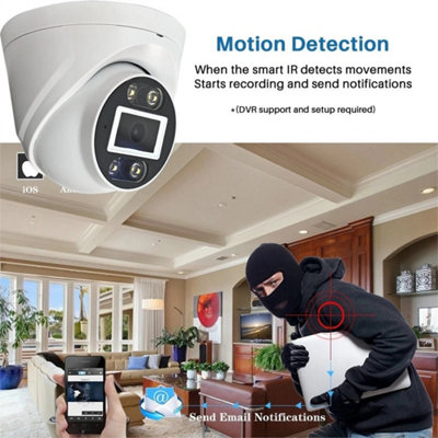 5MP HD Dome CCTV Camera With Audio Mic Colour Night Vision Outdoor