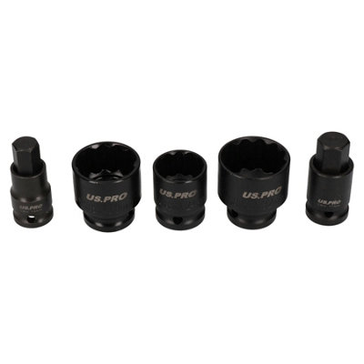 5pc 1/2" drive impact socket / hex bit hubs-VAGS AT840