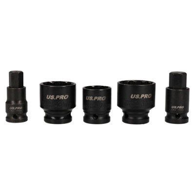 5pc 1/2" drive impact socket / hex bit hubs-VAGS AT840