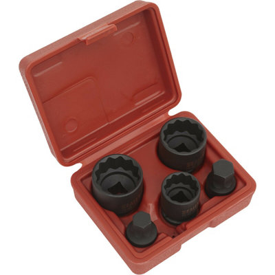 5pc 12 Point Impact Hub Socket & Bit Set - 1/2" Sq Drive - For  Vehicles