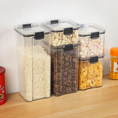 5pc Airtight Food Storage Containers BPA Free Stackable Plastic Boxes ...