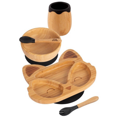 5pc Bamboo Fox Baby Weaning Set - Black