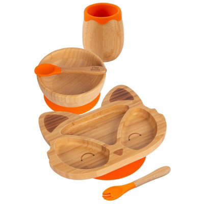 5pc Bamboo Fox Baby Weaning Set - Orange