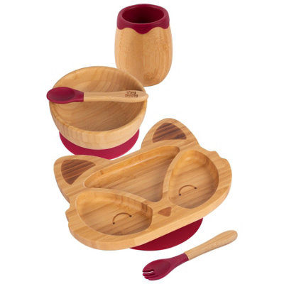 5pc Bamboo Fox Baby Weaning Set - Red