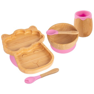 5pc Bamboo Llama Baby Weaning Set - Pink