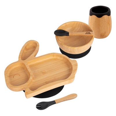 5pc Bamboo Rabbit Baby Weaning Set - Black