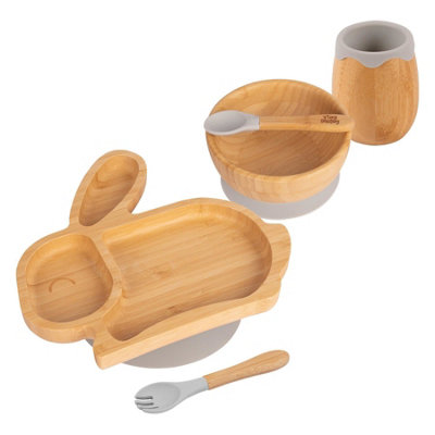 5pc Bamboo Rabbit Baby Weaning Set - Grey