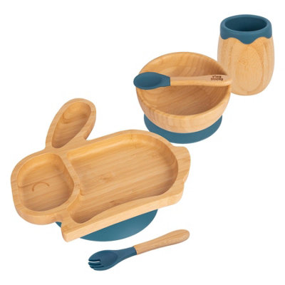 5pc Bamboo Rabbit Baby Weaning Set - Navy Blue